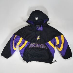 Vintage NFL Minnesota VIKINGS STARTER Pro Line Quarter Zip Jacket - XL